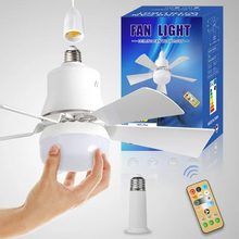 Load image into Gallery viewer, 2-In-1 Portable Ceiling Fan &amp; Light With Extender + Remote Control
