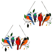 Load image into Gallery viewer, Birds Stained Glass Window Hangings
