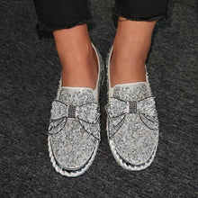 Load image into Gallery viewer, 👡Women Shining Rhinestone Slip-on Loafers with Cute Bowknot
