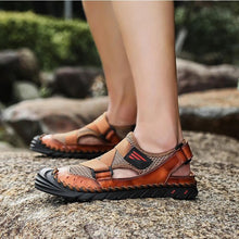 Load image into Gallery viewer, Men Leather Sports Canyoning Waterproof Sandals
