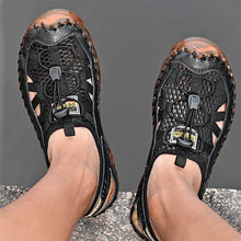 Load image into Gallery viewer, Men Outdoor Non-slip Hole Shoes Mesh Elastic Band Water Sandals
