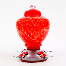 Load image into Gallery viewer, Hand Blown Glass Hummingbird Feeder  - 38 Ounces 
