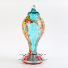 Load image into Gallery viewer, Hand Blown Glass Hummingbird Feeder - 25 Ounces
