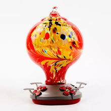 Load image into Gallery viewer, Hand Blown Glass Hummingbird Feeder - 32 Ounces
