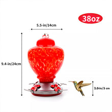 Load image into Gallery viewer, Hand Blown Glass Hummingbird Feeder  - 38 Ounces 
