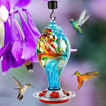 Load image into Gallery viewer, Hand Blown Glass Hummingbird Feeder - 25 Ounces
